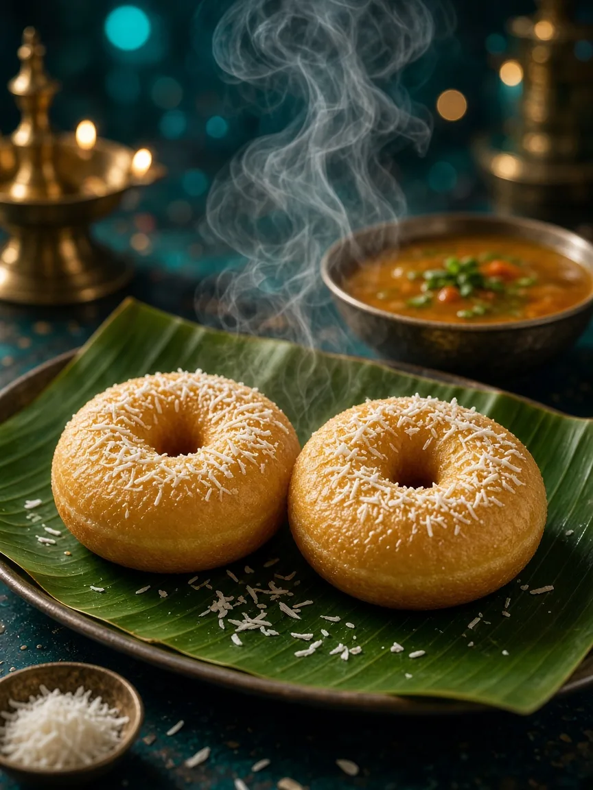 Medu vada with coconut chutney