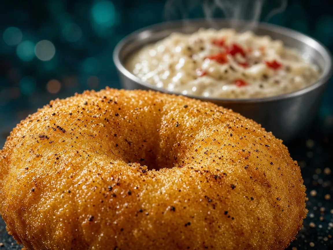 Close-up of crisp medu vada